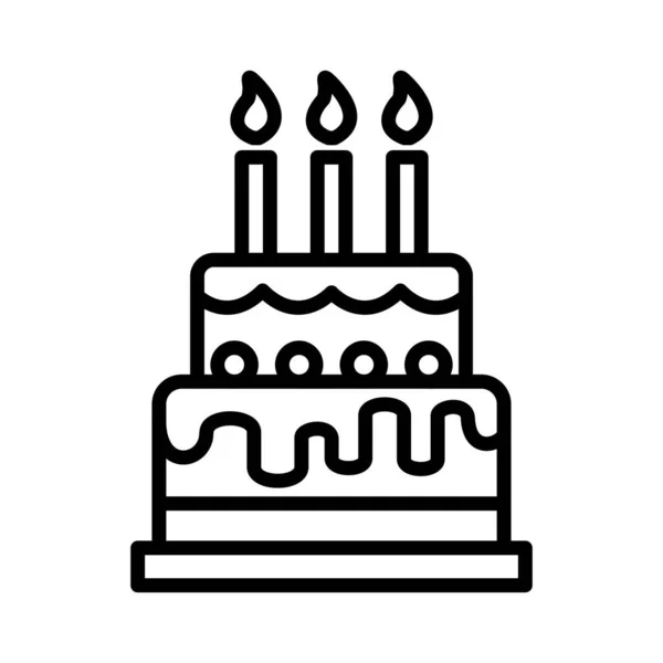 Születésnapi Torta Vektor Ikon Tervezés — Stock Vector