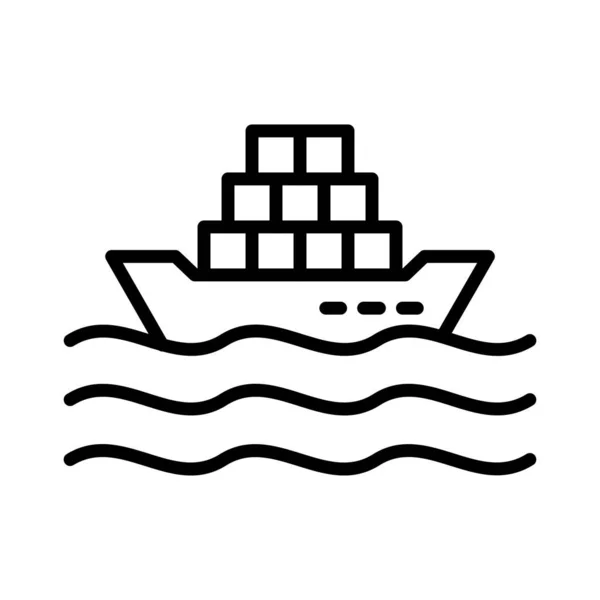 Kargo Gemisi Vektör Simgesi Tasarımı — Stok Vektör