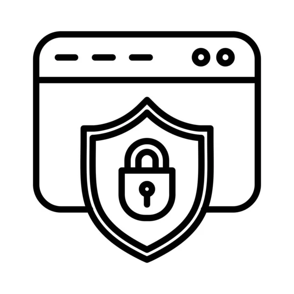 Icona Vettoriale Sicurezza Internet Design — Vettoriale Stock