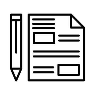 Yazı Vektörü Simgesi Tasarımı