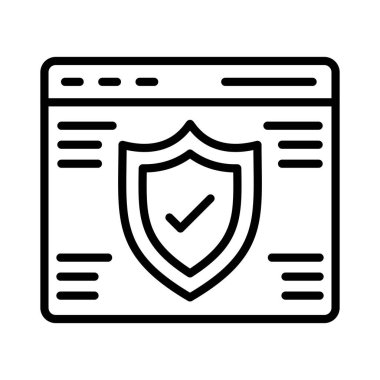 İnternet Güvenlik Vektörü Simgesi Tasarımı