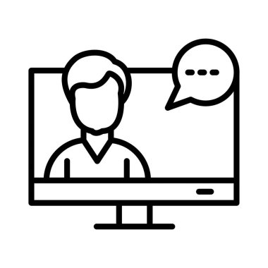 Video Konferans Vektörü Simgesi Tasarımı