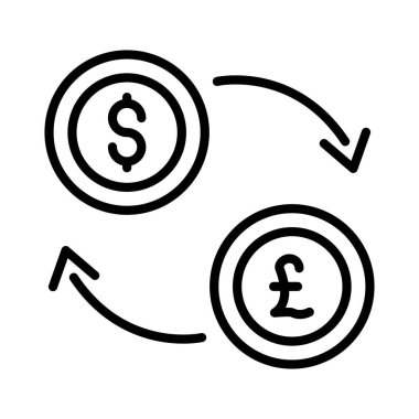 Para Birimi Değişim Vektörü Simgesi Tasarımı