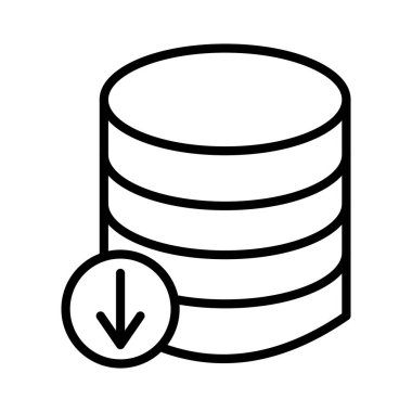 Veritabanı İndirme Vektörü Simgesi Tasarımı