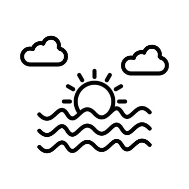 Sunset Vector Icon Design