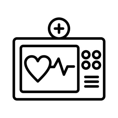 Elektrokardiyogram Vektör Simgesi Tasarımı