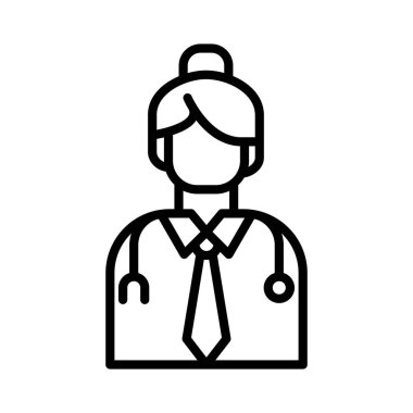 Kadın Doktor Vektör Simgesi Tasarımı