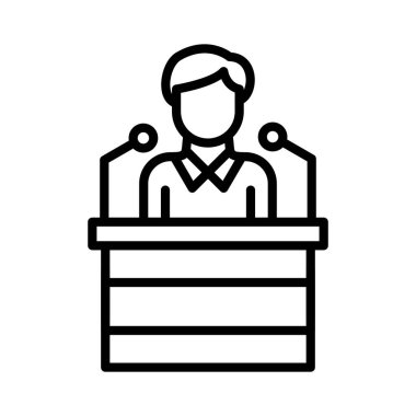 Basın Konferansı Vektör Simgesi Tasarımı