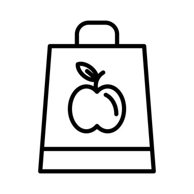 Gıda Torbası Vektör Simgesi Tasarımı