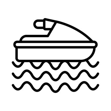 Jet Kayak Vektörü Simgesi Tasarımı