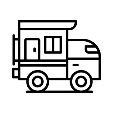 Kamp Van Vektör Simgesi Tasarımı