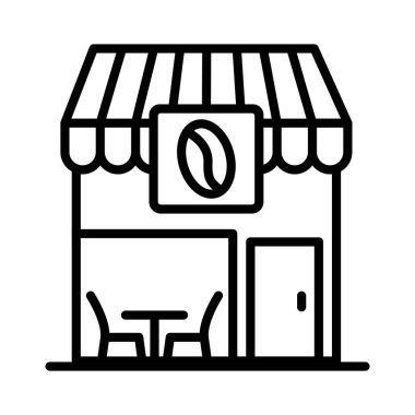 Kahve Dükkanı Vektör Simgesi Tasarımı