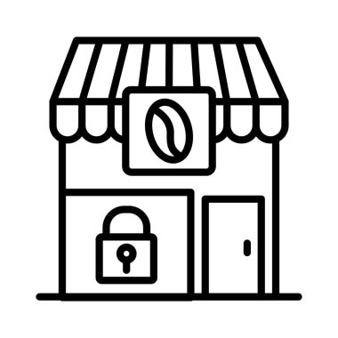 Kahve Dükkanı Yakın Vektör Simgesi Tasarımı