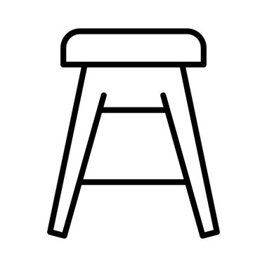 Bar Tabure Vektörü Simgesi Tasarımı