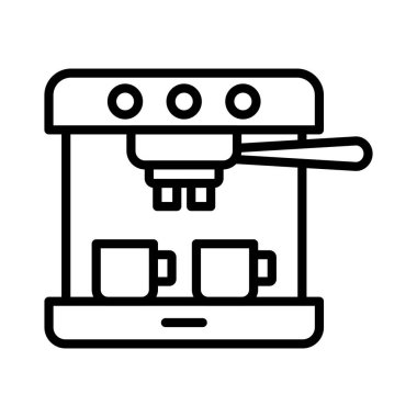 Kahve Makinesi Vektör Simgesi Tasarımı