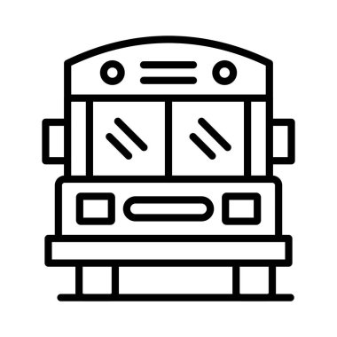 Okul Otobüsü Vektör Simgesi Tasarımı