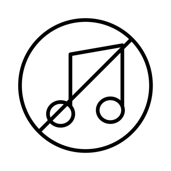 Kein Musik Vektor Icon Design — Stockvektor