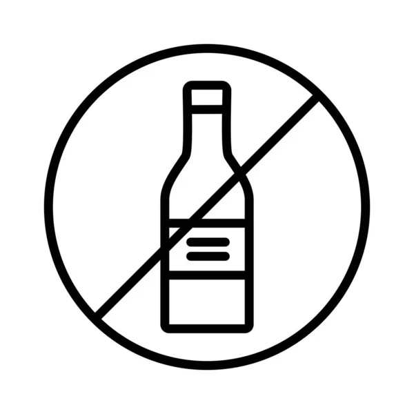 Žádný Alkohol Vektorové Ikony Designu — Stockový vektor