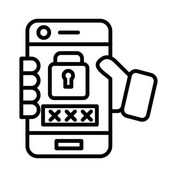 Mobile Password Vector Diseño Iconos — Vector de stock