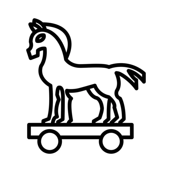 Trojaans Paard Vector Icoon Ontwerp — Stockvector