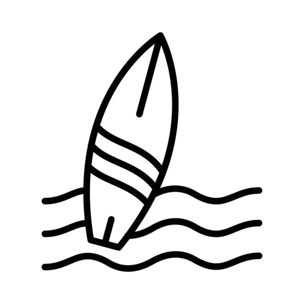 Sörf Tahtası Vektör Simgesi Tasarımı — Stok Vektör