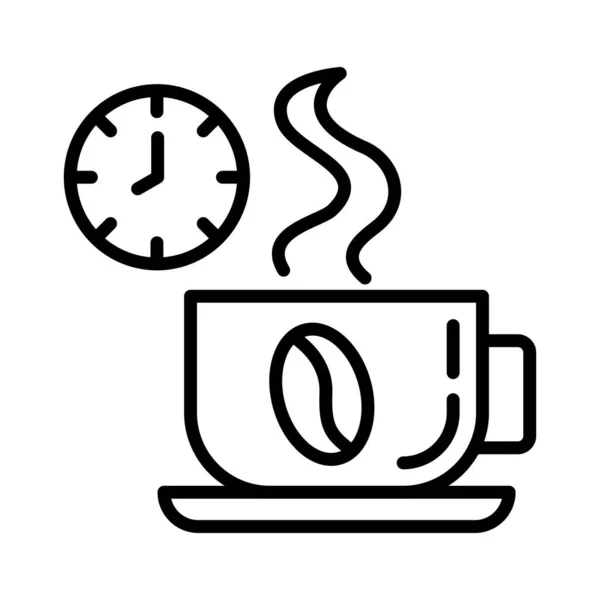Koffie Tijd Vector Icoon Ontwerp — Stockvector