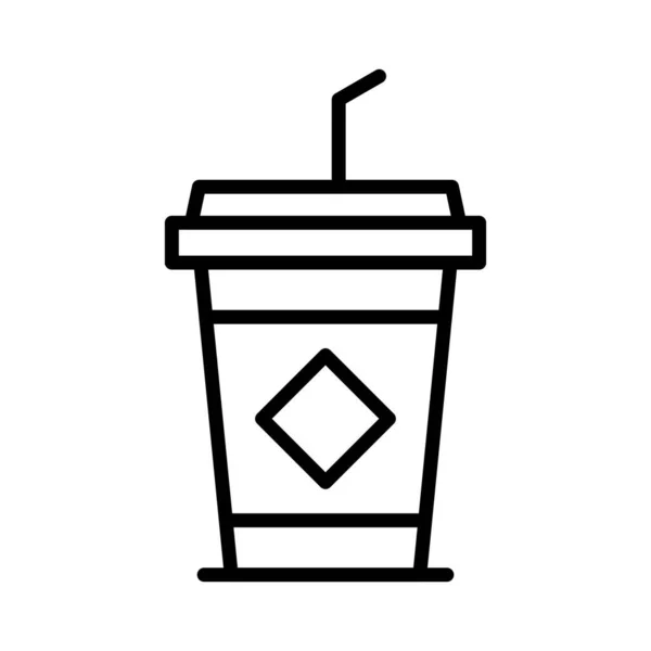 Buzlu Kahve Vektörü Simgesi Tasarımı — Stok Vektör
