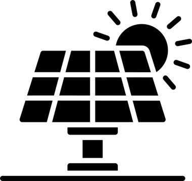 Güneş Paneli Kabartma Simgesi Tasarımı