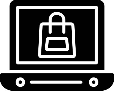 Alışveriş Çevrimiçi Glyph Simgesi Tasarımı