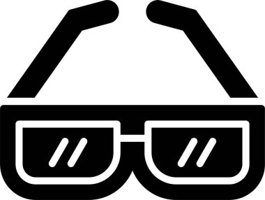 3d Glasses Glyph Icon Design clipart