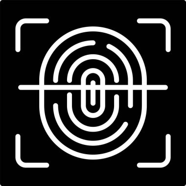 Parmak izi Tarayıcı Kabartma Simgesi Tasarımı