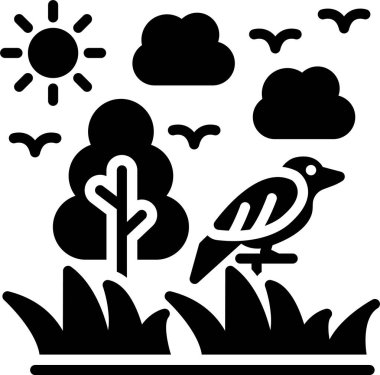 Orman glif simgesi tasarım