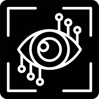 Eye Scanner Glyph Icon Design clipart