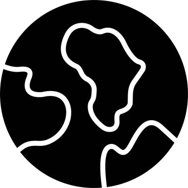 Dünya Gezegeni Kabartma Simgesi Tasarımı