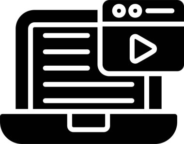 Video Web Sitesi Glyph Simgesi Tasarımı