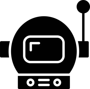 Astronot Miğferli Glyph Simge Tasarımı