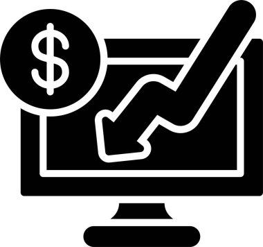 Monitör 3 Glyph Simgesi Tasarımı
