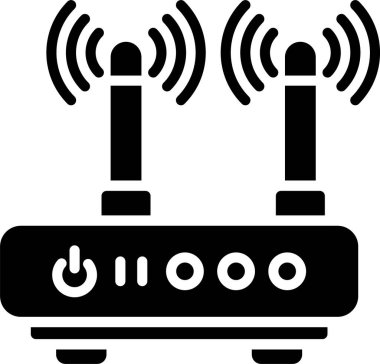WiFi yönlendirici glif simge tasarımı