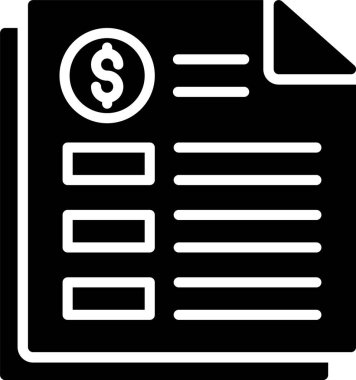 Fatura glif simgesi tasarım