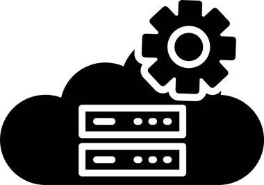 Bulut sunucusu Glyph Simgesi Tasarımı