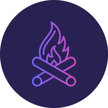 Şenlik Ateşi Çizgisi Gradyan Çemberi Simgesi