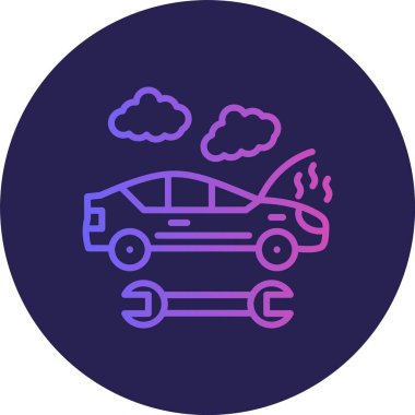 Kırık Araba Hattı Gradyan Çemberi Simgesi