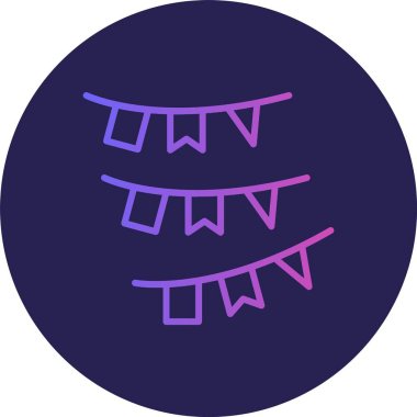 Bunting Satırı Gradyan Çemberi Simgesi