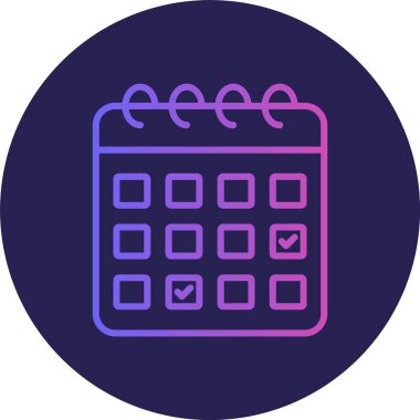 Takvim Satırı Gradyan Çemberi Simgesi