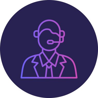 Müşteri Hizmeti Çizgisi Gradyan Çemberi Simgesi