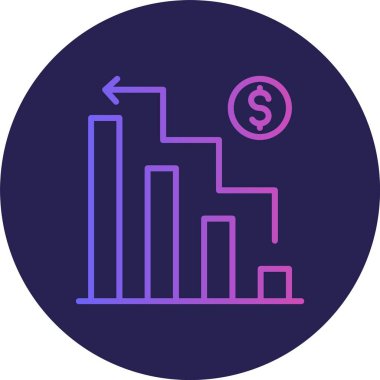 Büyüme Çizgisi Gradyan Çemberi Simgesi