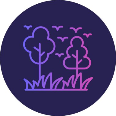 Doğa Çizgisi Gradyan Çemberi Simgesi