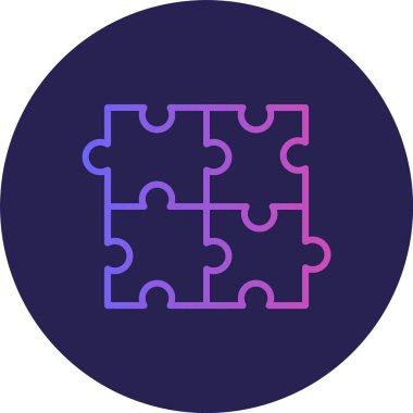 Bulmaca Satırı Gradyan Çemberi Simgesi