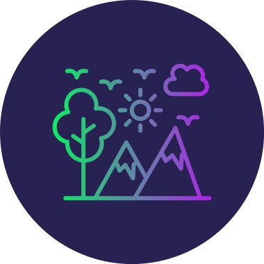 Macera Satırı Gradyan Çemberi Simgesi