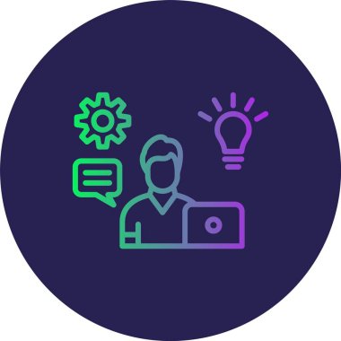 Yetenek Satırı Gradyan Çemberi Simgesi